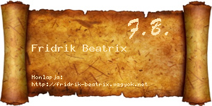 Fridrik Beatrix névjegykártya